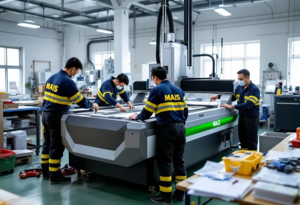 Waterjet cutting machine, bridge cutting machine or glass edge grinding machine installation Waterjet cutting machine, bridge cutting machine or glass edge grinding machine installation